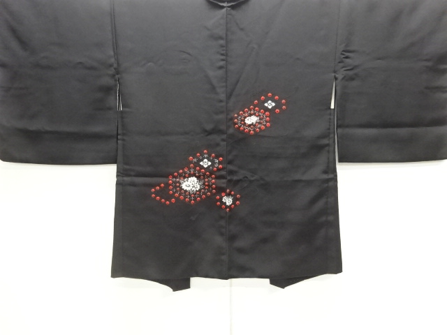 絞り花亀甲模様刺繍絵羽織